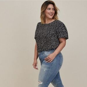 Torrid Abbey Georgette Puff Sleeve Blouse, 3X